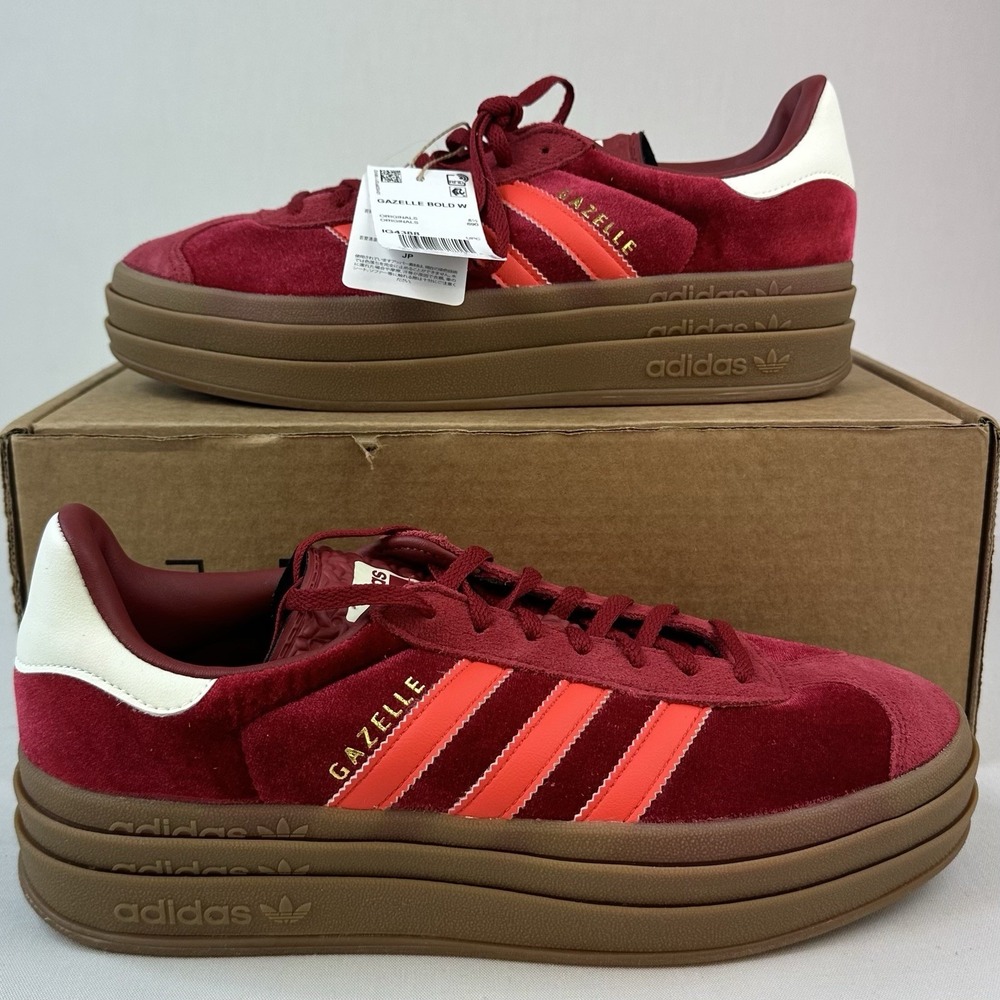 Adidas Gazelle Bold IG4388 Women's Sz 10 Bright Red Velvet Lifestyle Shoes